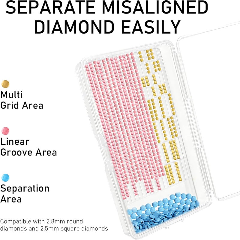 Sumekar 45PCS Extra Large Diamond Painting Storage Containers Trays,Diamond Painting Accessories,2-in-1 Diamond Art Trays with Lids(Clear) - Image 3